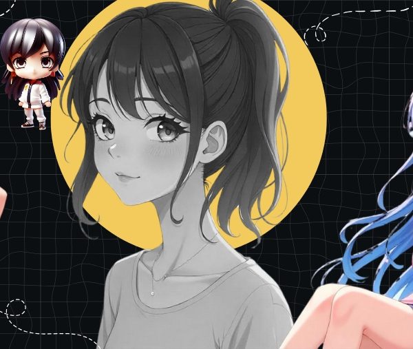 anime girl drawing full body